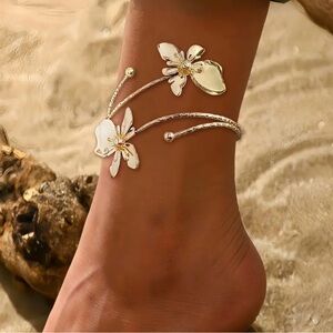 Anklet, Gold accents, NEW